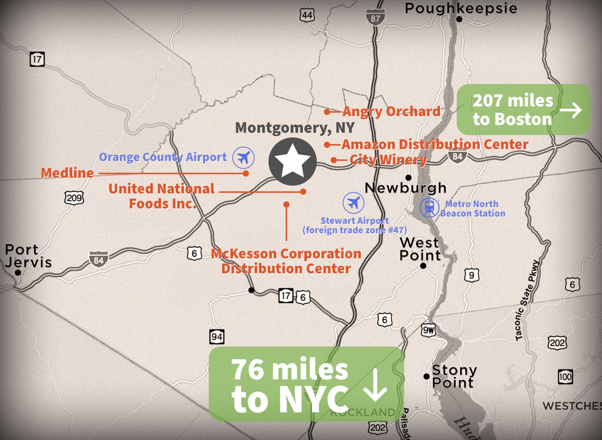 Map of Montgomery New York